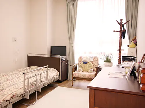 ▲居室は55室。自立に近い方から要介護5の方まで、さまざまなご入居者が暮らしています