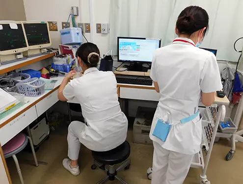 ▲患者さまを思う気持ちが何よりも大切です。挨拶一つひとつを大切にしています