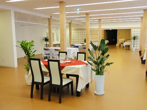 ▲木造の温かみがある空間が施設の魅力です