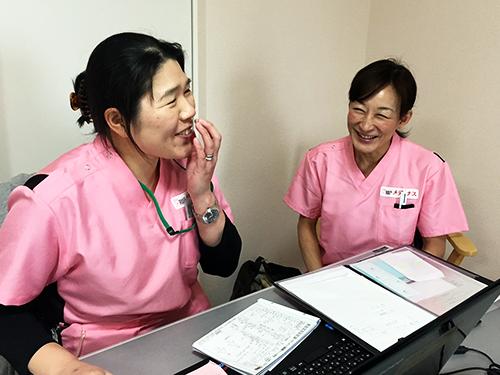 ▲訪問看護未経験の方も安心。個人に合わせた研修とOJTなど万全の教育体制