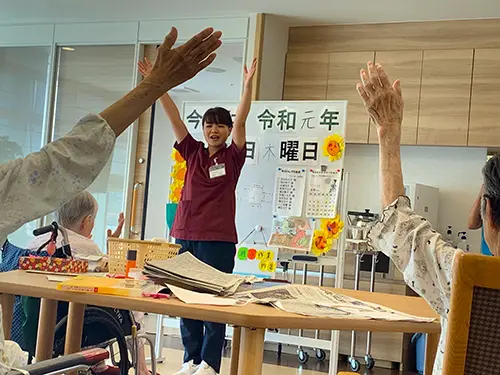 ▲制服はリース。4、5年に1回新しいデザインに変えてマンネリを防止しています