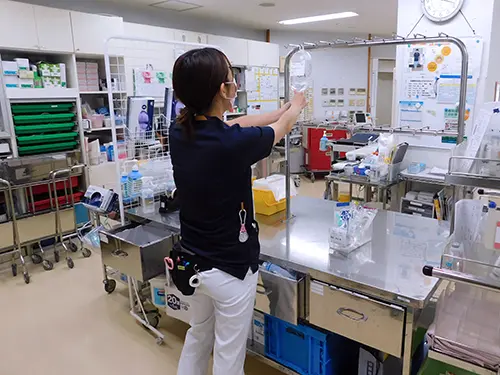 ▲スタッフがイキイキと働けるよう、看護部ではフィッシュ哲学を取り入れ実践しています