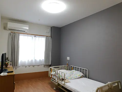 ▲広いお部屋で入居者さまに寛いでいただける空間を提供しています